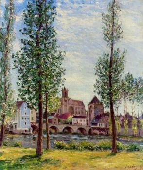 阿爾弗萊德 西斯萊 View of Moret-sur-Loing through the Trees